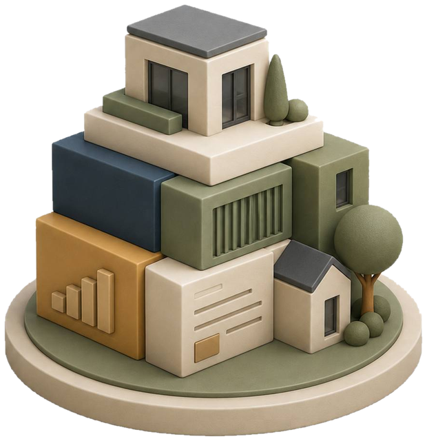 Portfólio de imóveis em estilo clay